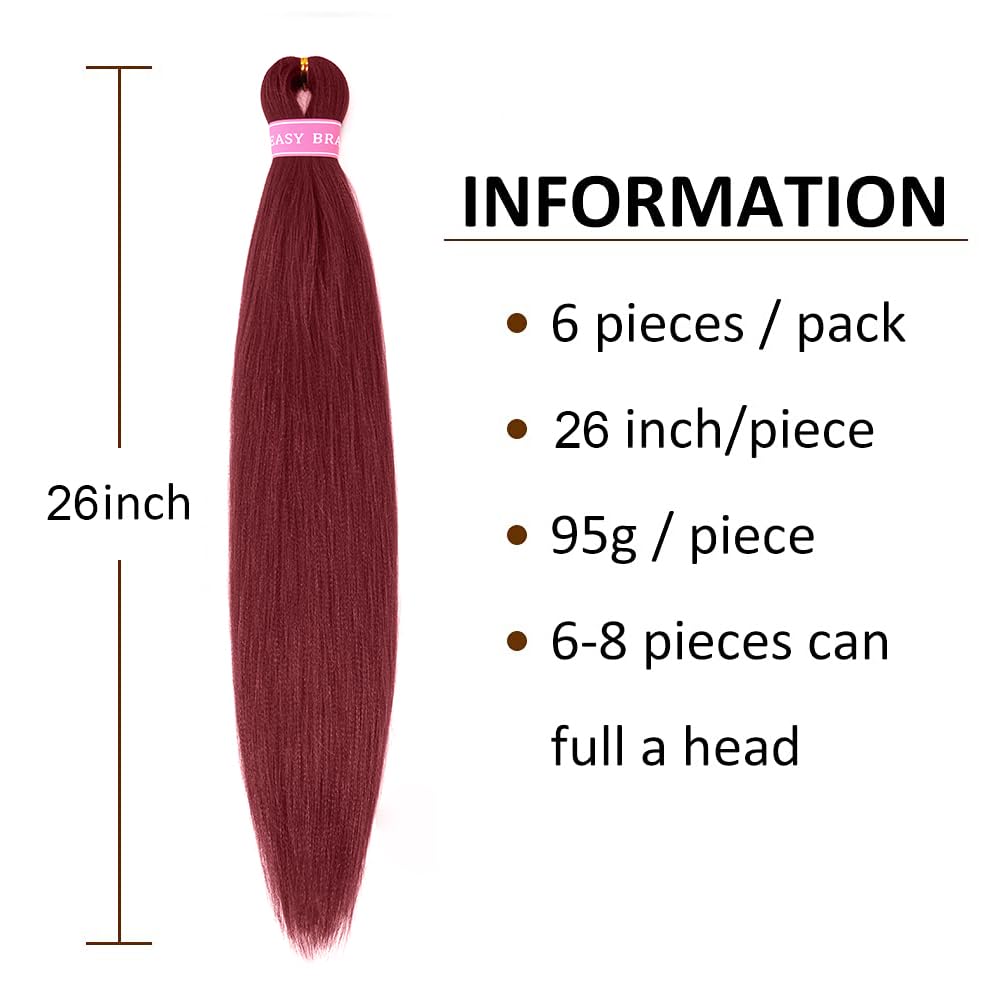 Mychanson pre stretched braiding hair 26inch speeds up installation with less tension
