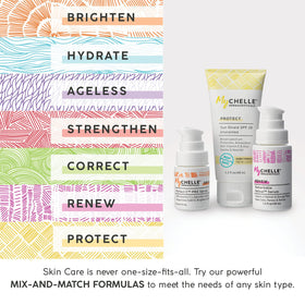 Texture close-up of MyCHELLE Fruit Enzyme Scrub showing exfoliation action