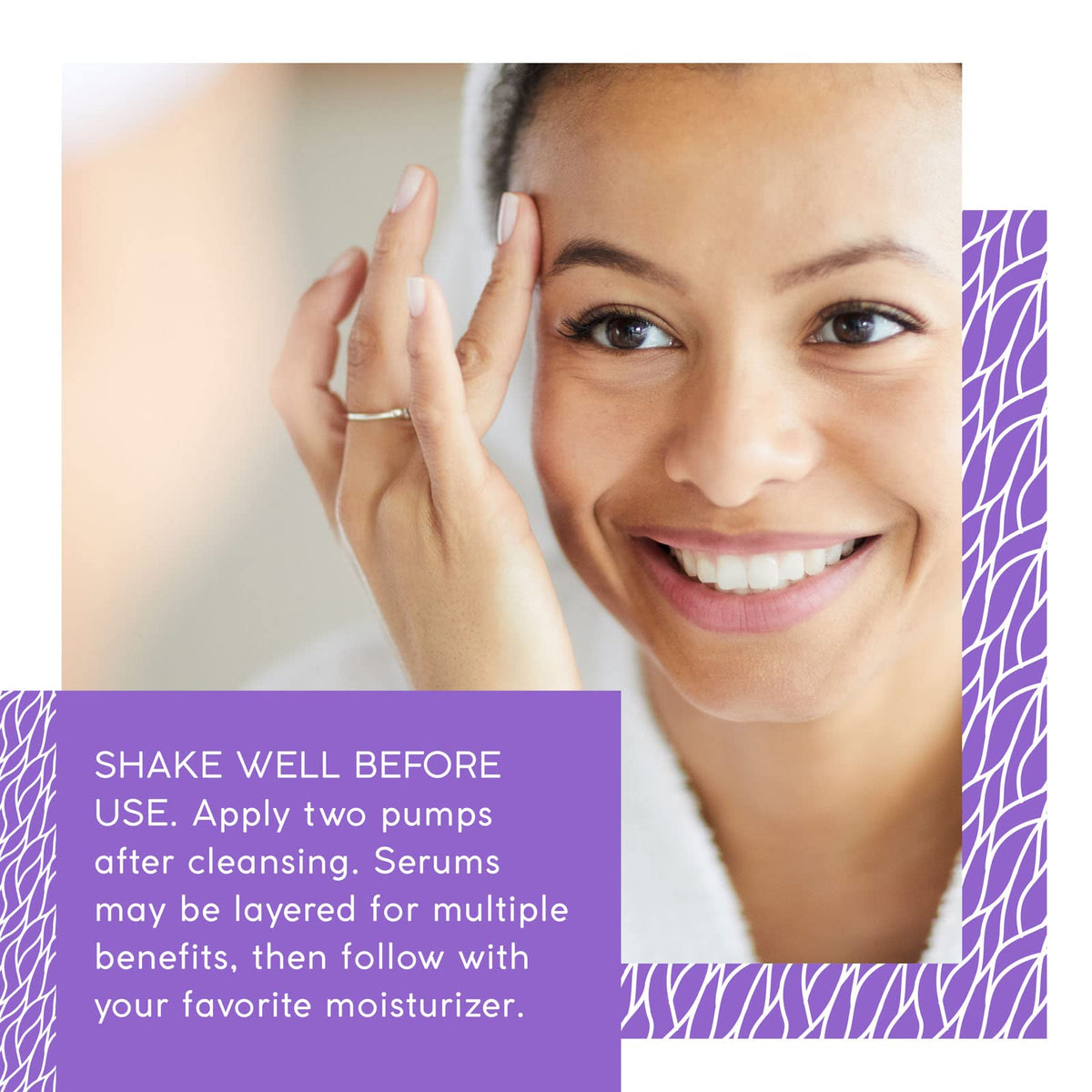 MyCHELLE Peptide+ Serum texture closeup showing smooth finish.
