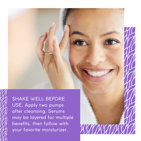 MyCHELLE Peptide+ Serum texture closeup showing smooth finish.