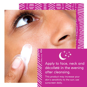 MyChelle Remarkable Retinal Night Cream ingredient panel closeup showing clean ingredients