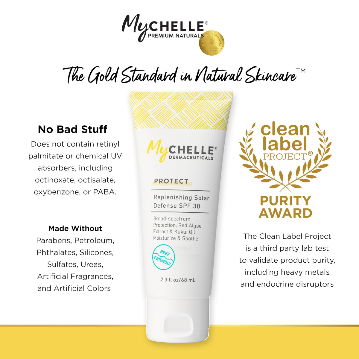 Kukui oil in MyCHELLE Solar Defense adds nourishing slip for daily use.