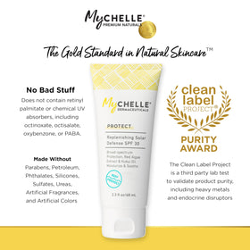 Kukui oil in MyCHELLE Solar Defense adds nourishing slip for daily use.
