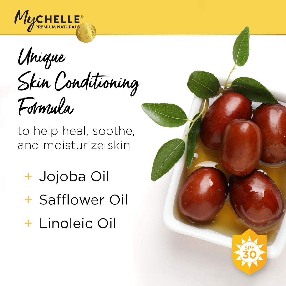MyChelle Sun Shield Clear Spray mist on skin for even coverage.