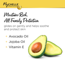 MyChelle Sun Shield Stick SPF 50 application shows smooth glide.