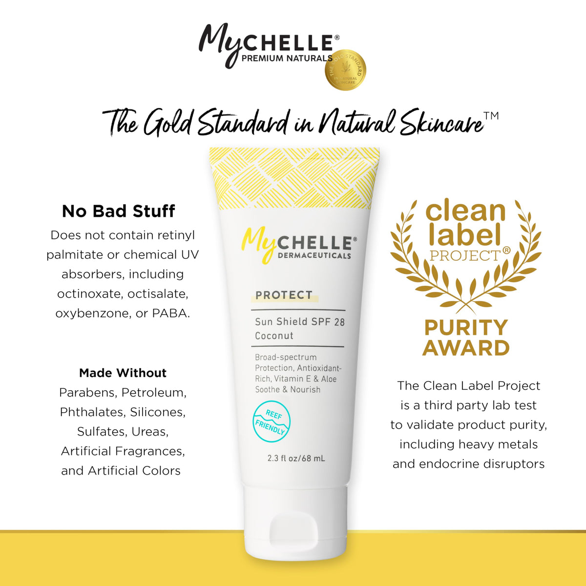 MyChelle Sun Shield SPF 28 reef-safe zinc formula for sensitive skin