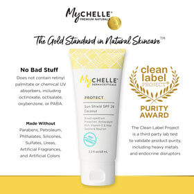 MyChelle Sun Shield SPF 28 reef-safe zinc formula for sensitive skin