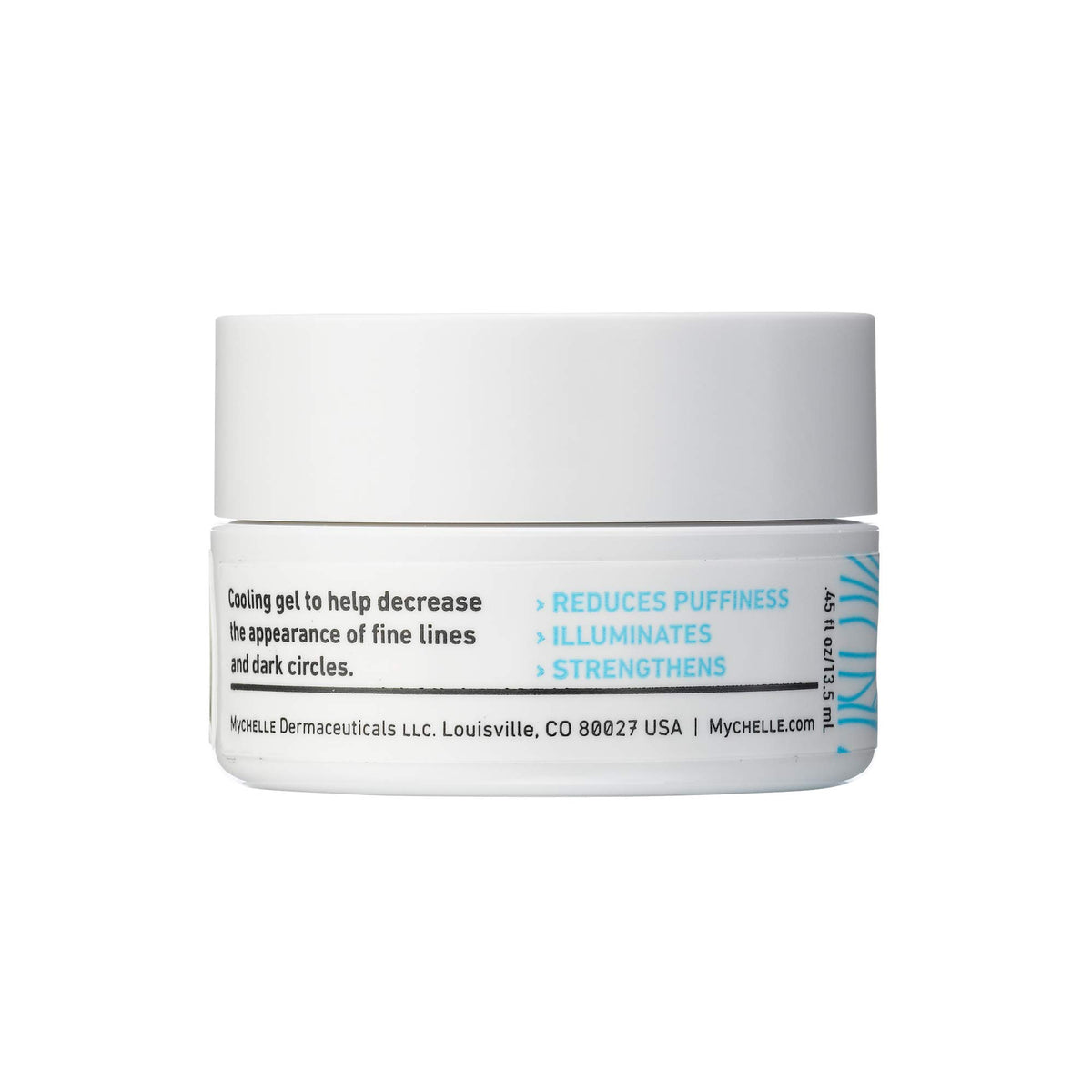 MyChelle Ultra Hyaluronic Eye Gel close-up swatch highlighting plump, smooth eye-area results.