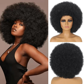 MYCNIMY Afro wig 70s kinky curly full-bounce for everyday wear