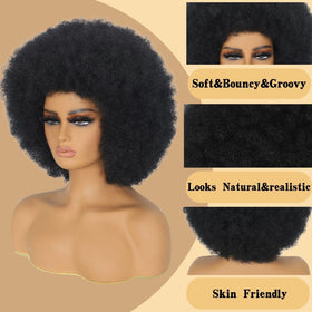 MYCNIMY Afro wig natural-texture close-up showing lifelike look