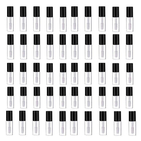 Mydio 50-pack 1.2ml clear lip gloss tubes for easy refills and storage.