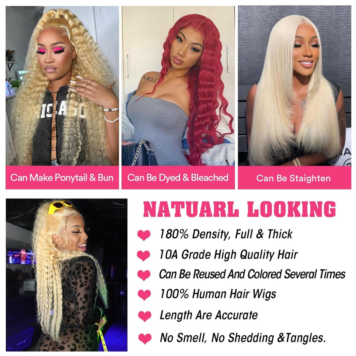 MYDIVA 613 blonde hair dyed-friendly color takes color well