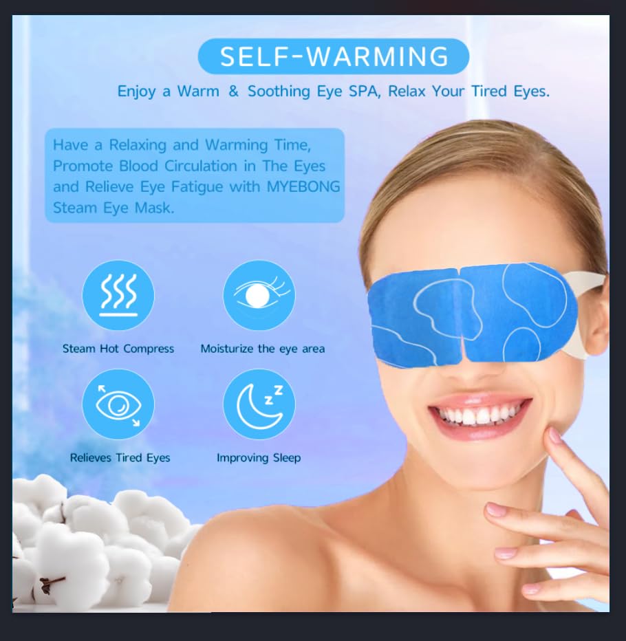 MYEBONG eye mask being applied for soothing, spa-like comfort