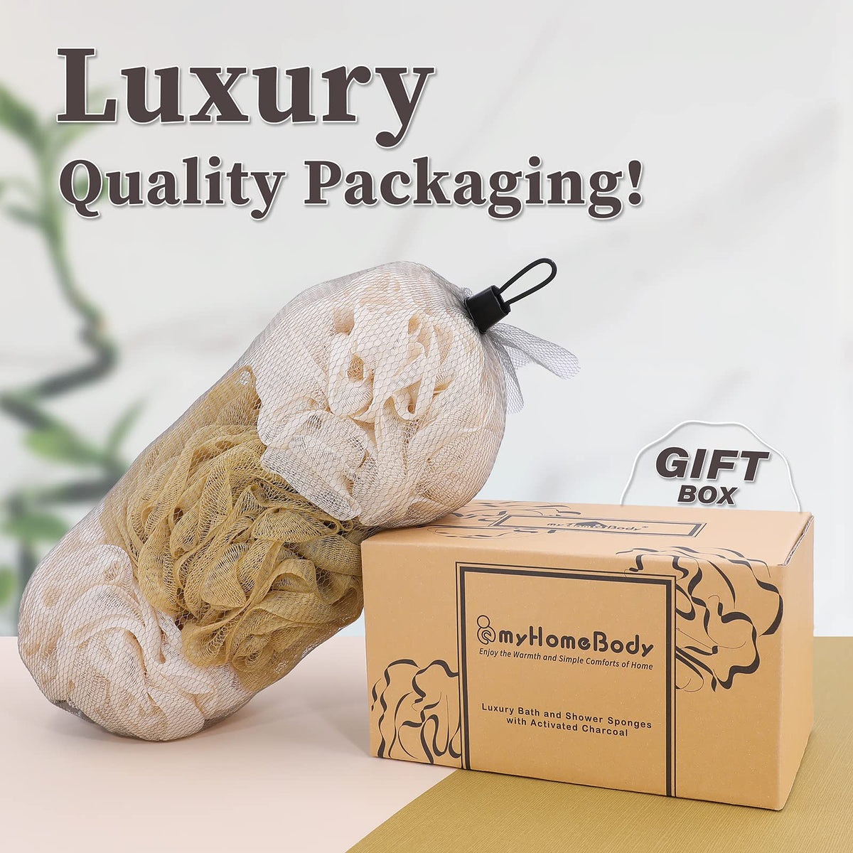 myHomeBody loofah sponge set supports daily refreshing routines