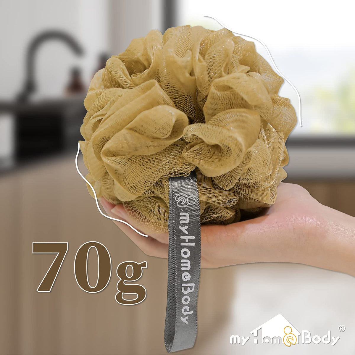 myHomeBody 3-pack shower pouf ideal for shared baths