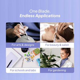 Angle guide with MyMed 10R blades demonstrating easy dermaplaning technique