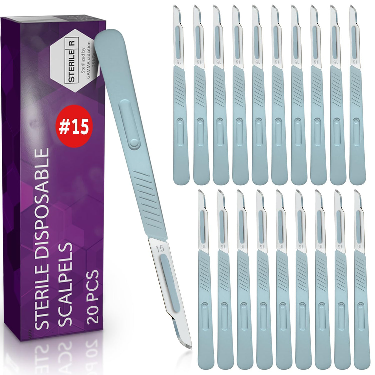 MyMed disposable #15 blade pack for dermaplaning practice and education