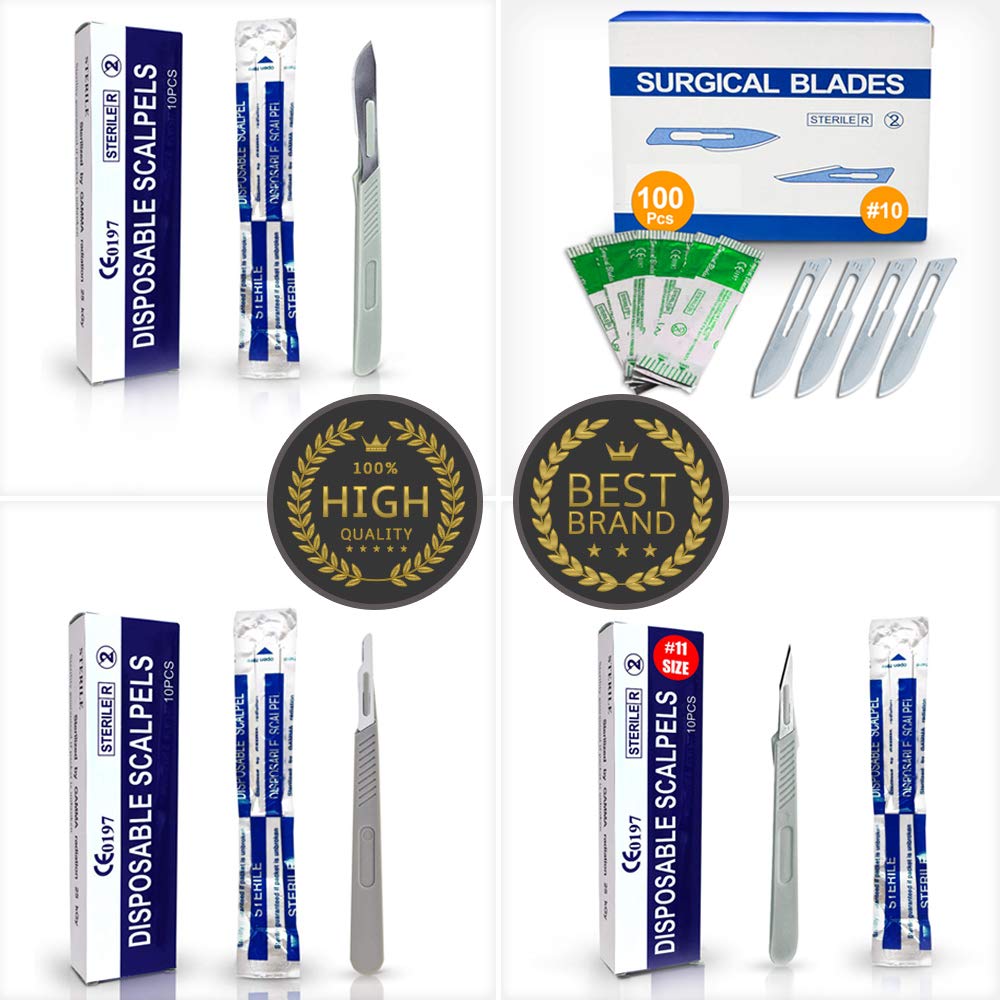 MyMed disposable scalpel blades with storage cap for safe keeping