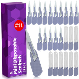 MyMed Mini #11 dermaplane razor for women, pack of 25, for precise facial exfoliation.