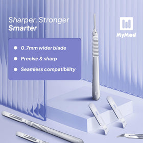 MyMed stainless steel handle with 10R blades ready for durable use