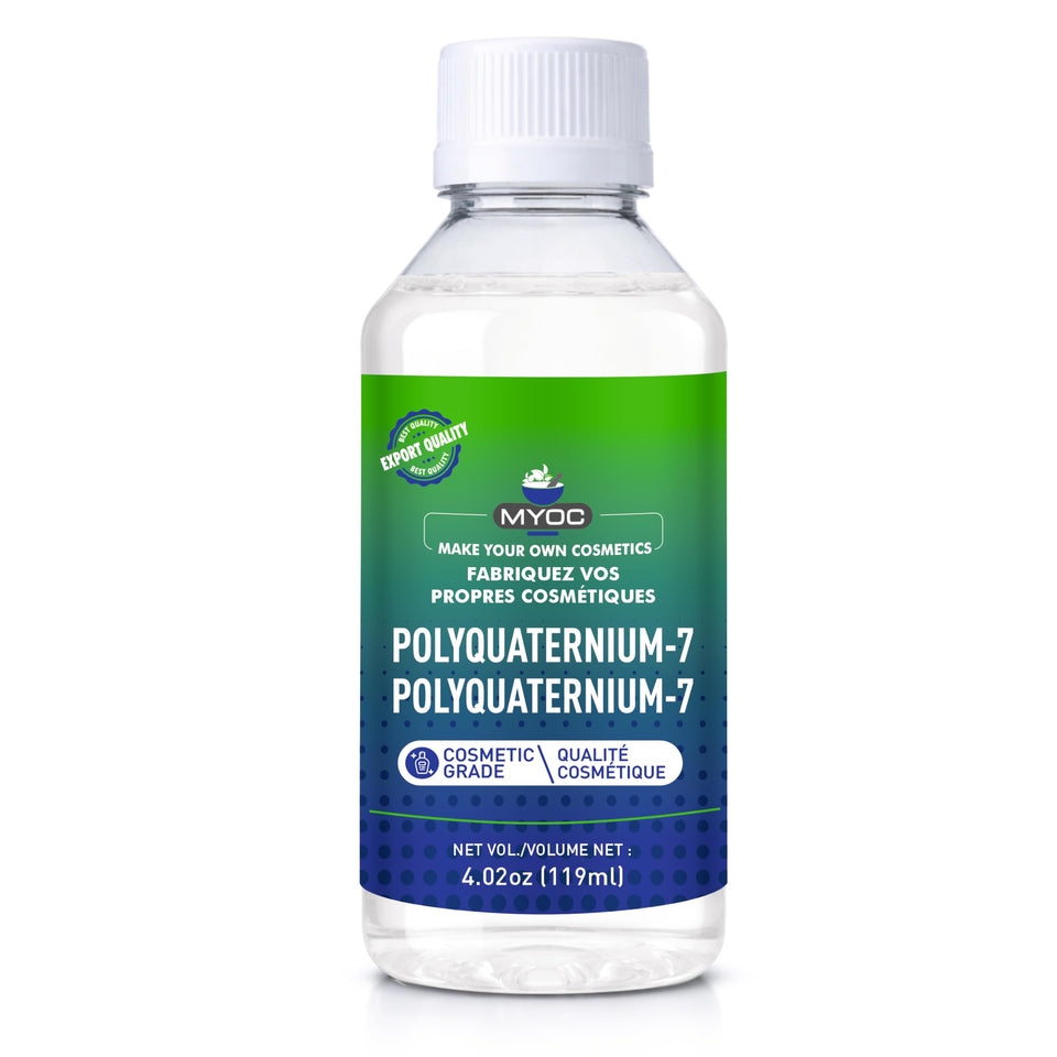 MYOC Polyquaternium-7 bottle front view for haircare formulation