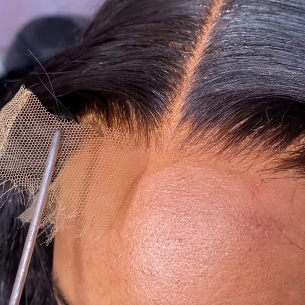 MY SHINY WIGS bleached knots 5x5 closure blends naturally with skin tone for seamless wear