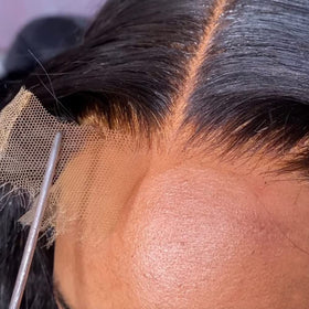 MY SHINY WIGS bleached knots 5x5 closure blends naturally with skin tone for seamless wear