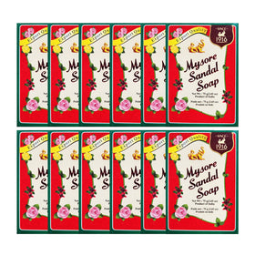 Mysore Sandal Soap 75g, close-up fragrance, aromatic scent for a soothing bath.