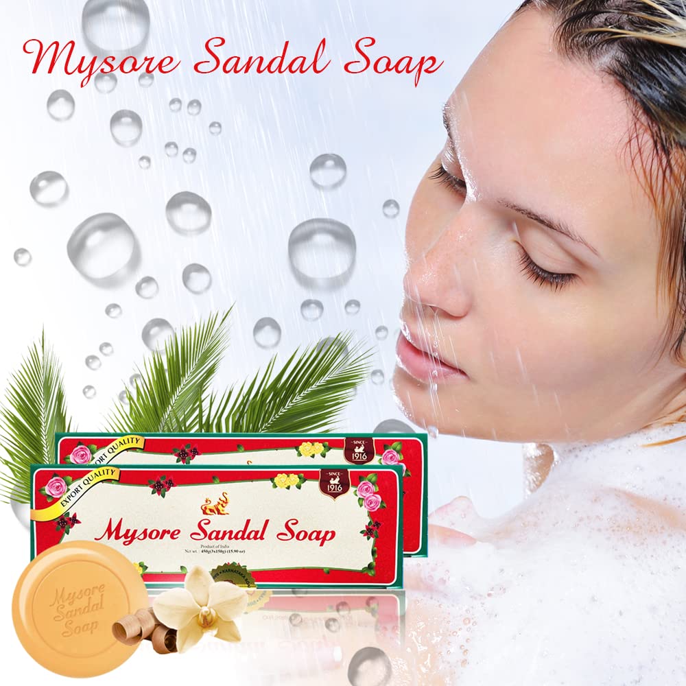 Mysore Sandalwood Soap long-lasting fragrance elevating post-wash feel.