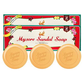 Mysore Sandalwood Soap moisturizing formula for hydrated skin.