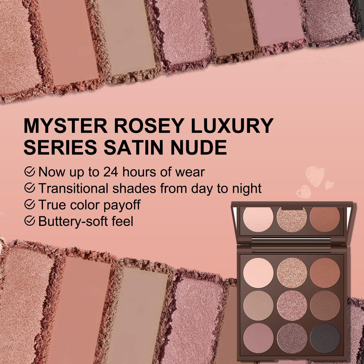 MYSTER ROSEY Luxury Series nude shades offer matte taupes and browns for natural looks
