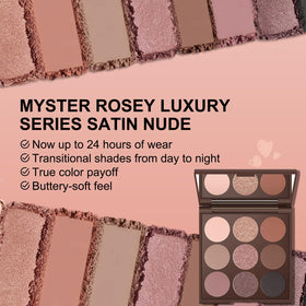 MYSTER ROSEY Luxury Series nude shades offer matte taupes and browns for natural looks