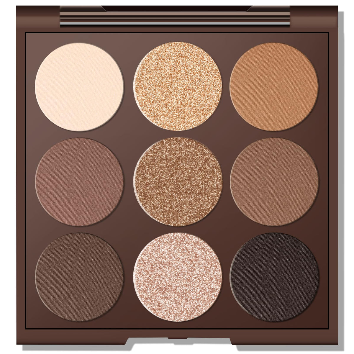 MYSTER ROSEY neutral eyeshadow palette open with mirror for quick everyday looks