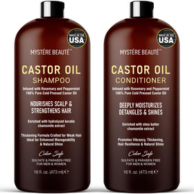 Mystère Beauté castor shampoo pump bottle for refreshing scalp cleansing and hydration