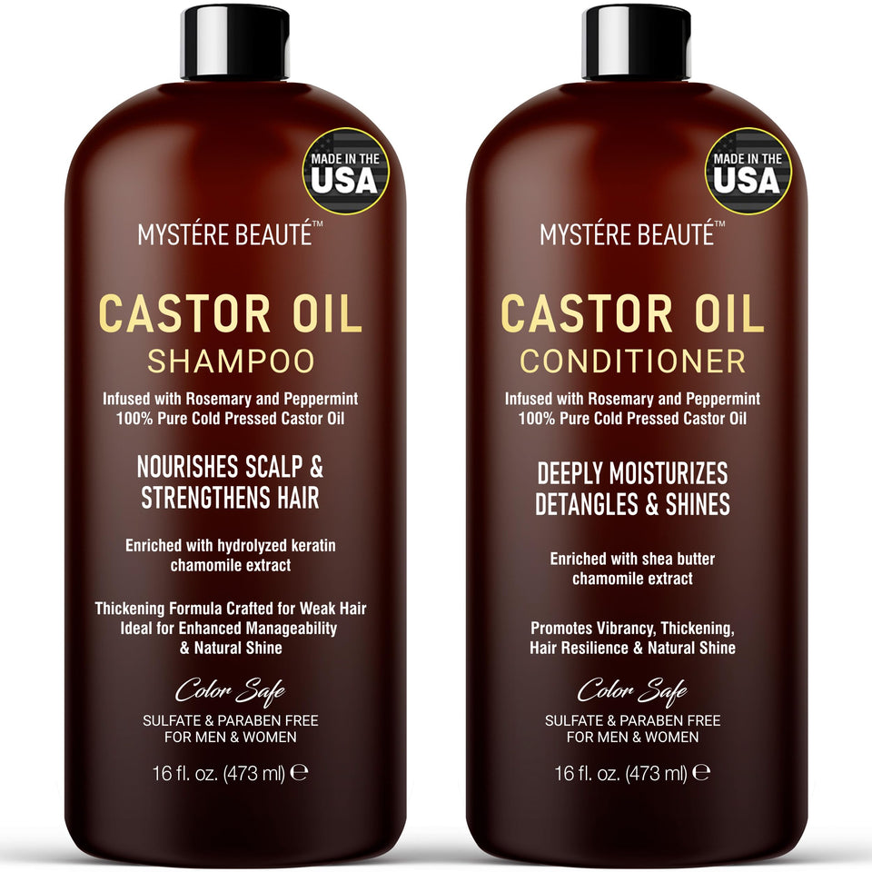 Mystère Beauté castor shampoo pump bottle for refreshing scalp cleansing and hydration