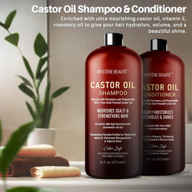 Mystère Beauté peppermint oil drops conveying cooling scalp freshness