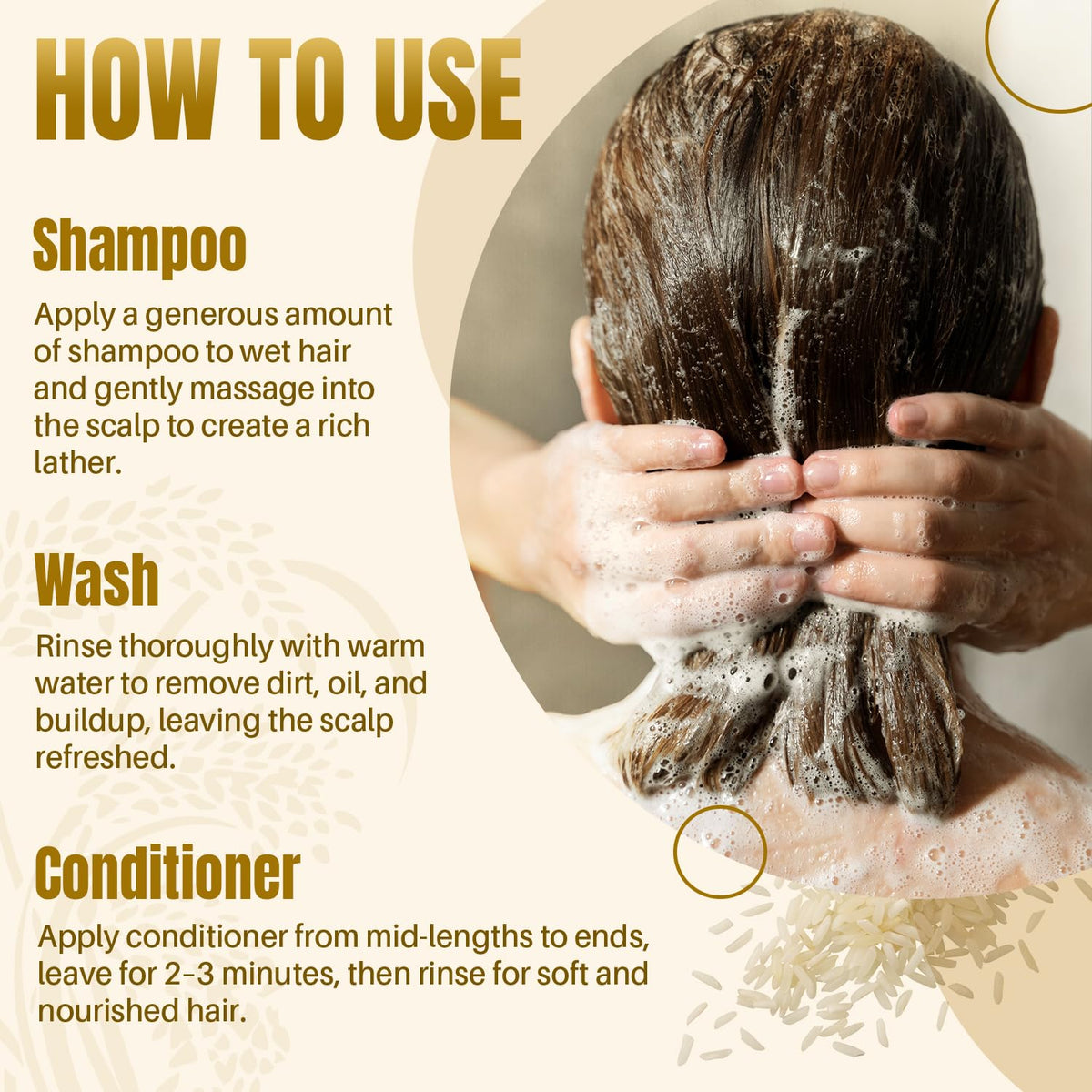 MYSTÉRE BEAUTÉ rice water shampoo lather demonstrates rich foam