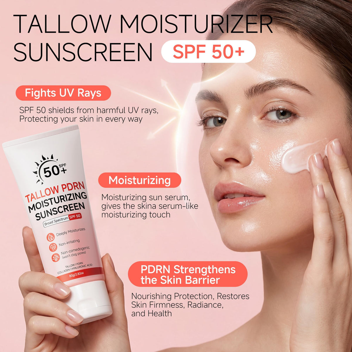 Mystic Orchard sunscreen texture close-up shows creamy, blendable coverage