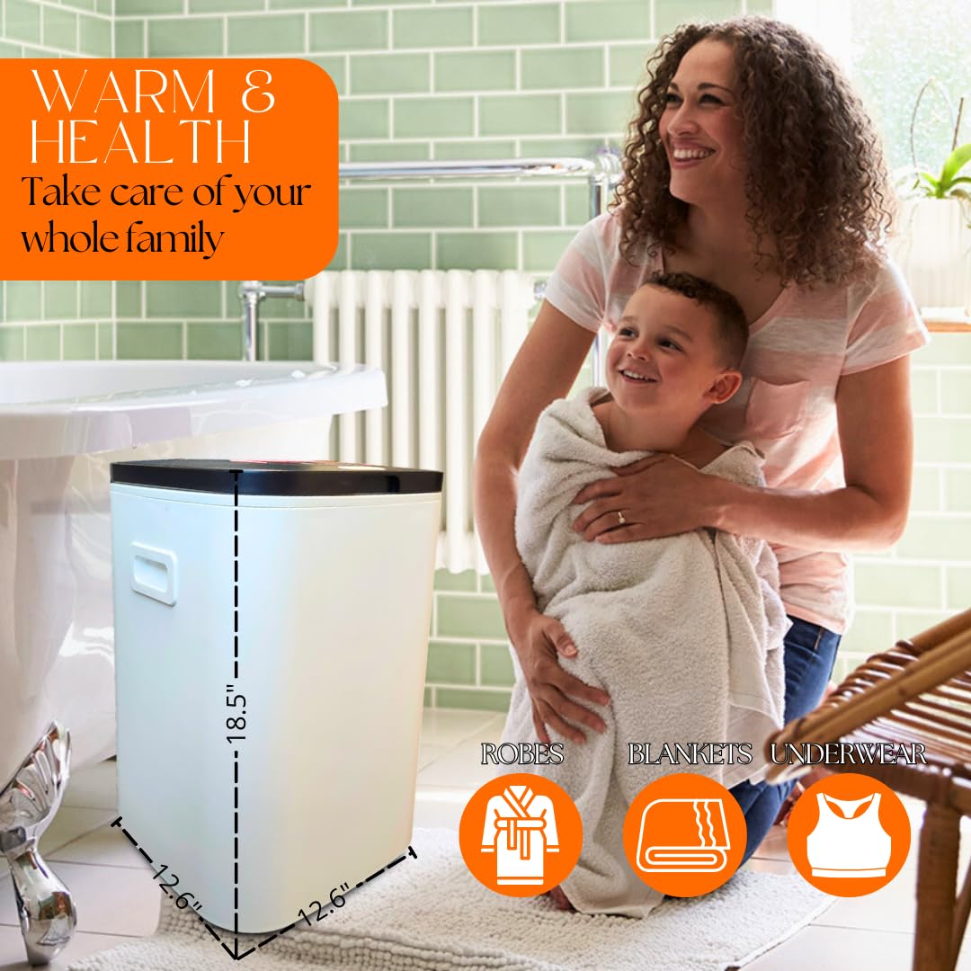 DiAroma towel warmer bucket in a stylish bathroom setup