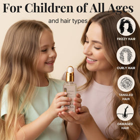 Mystique Abundance Revatology Kids hair texture close-up, smooth frizz control