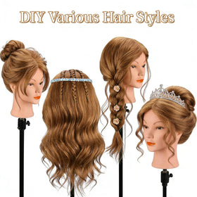 MYSWEETY mannequin head hair styling capable of curling, straightening, and braiding.