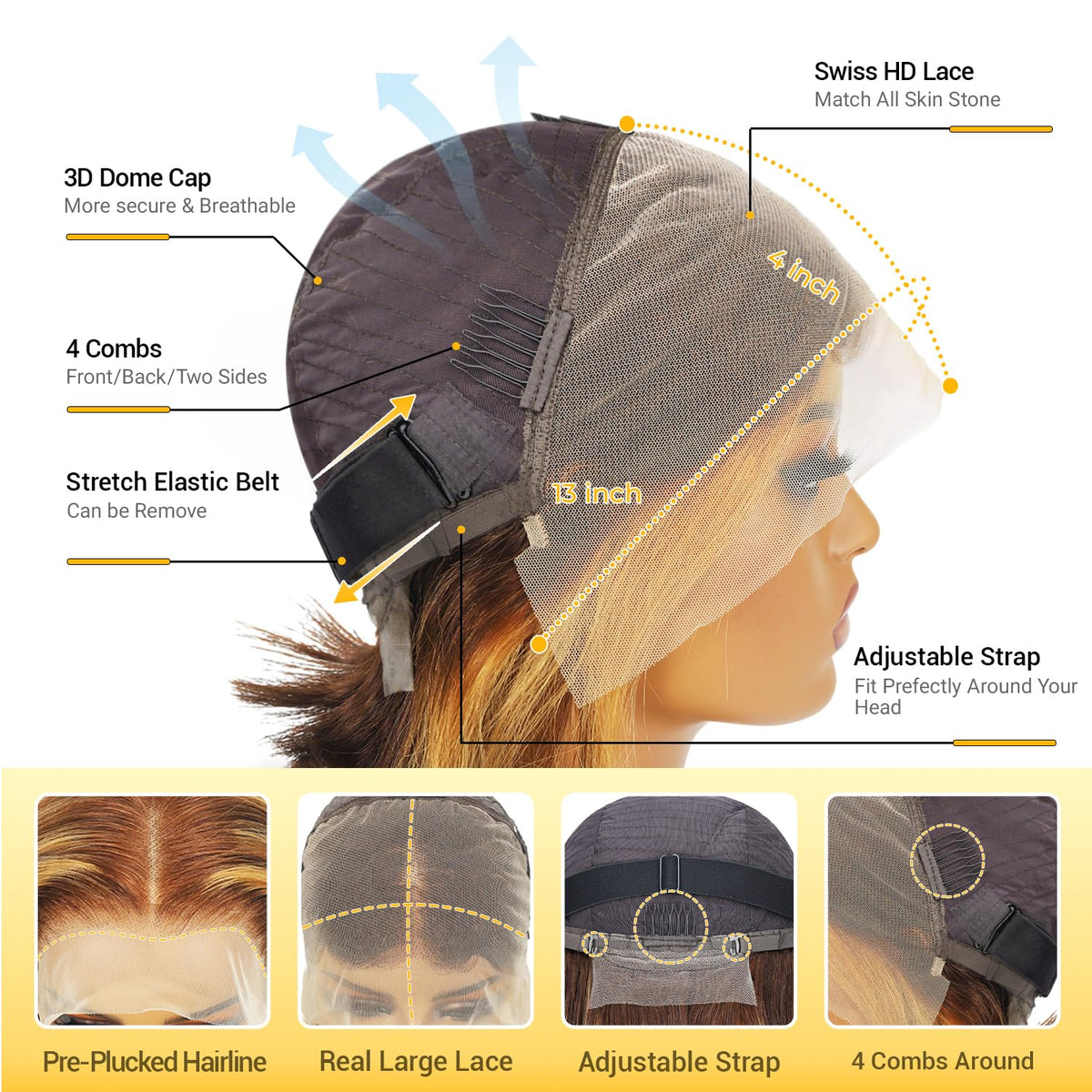Mysyty Brazilian virgin hair bob wig feels soft and versatile for styling.