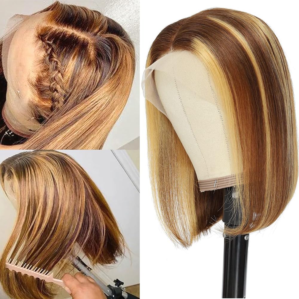 Mysyty highlight bob wig with 13x4 HD lace-front for seamless blend.