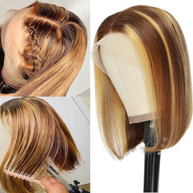 Mysyty highlight bob wig with 13x4 HD lace-front for seamless blend.