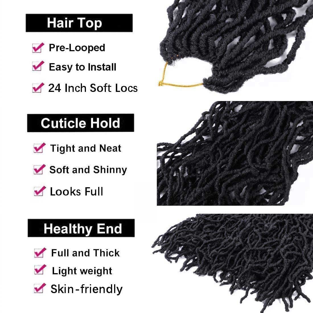 Mytarku lightweight soft locs with goddess texture for comfortable wear.