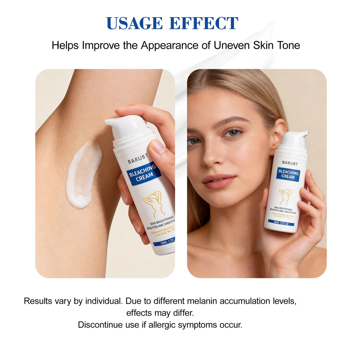 MyTend Skin Bleaching Cream swirl on skin highlights smooth application