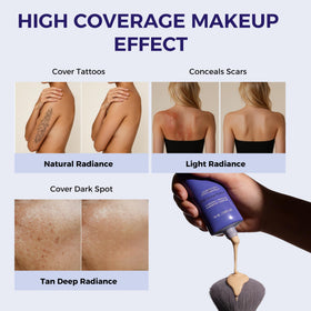 MyTend Tattoo Cover Up sponge application provides buildable coverage without creasing.