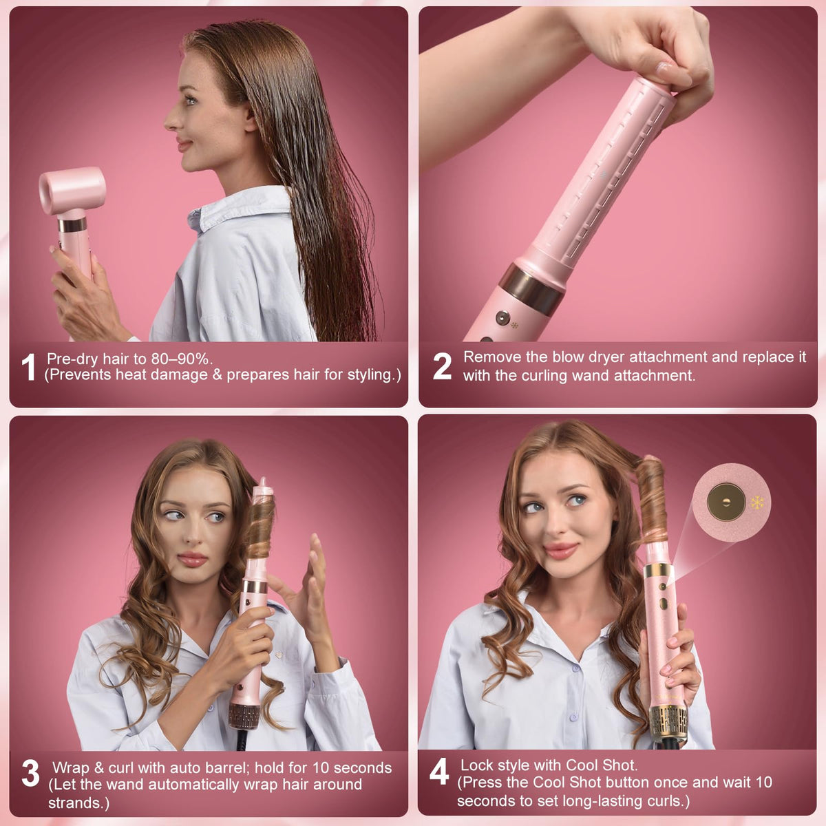 Mythsight StyleVibe left auto-wrap barrel creating natural curls