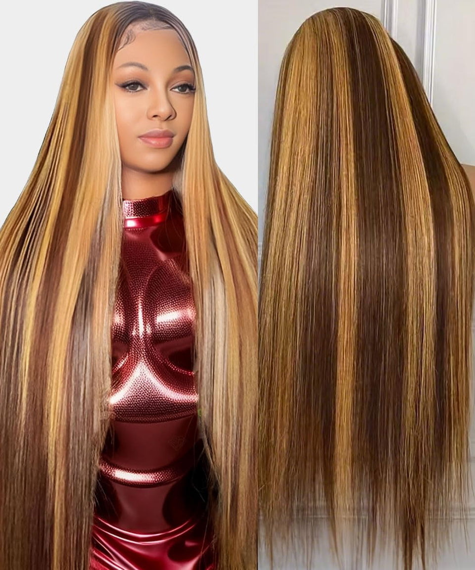 Myzebo ombre lace-front wig 32 inch honey blonde with natural movement