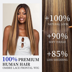 Myzebo virgin human hair wig with straight texture for versatile styling